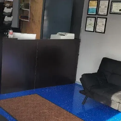 Our front receptionist desk inside of our shop | Tedious Auto Repair