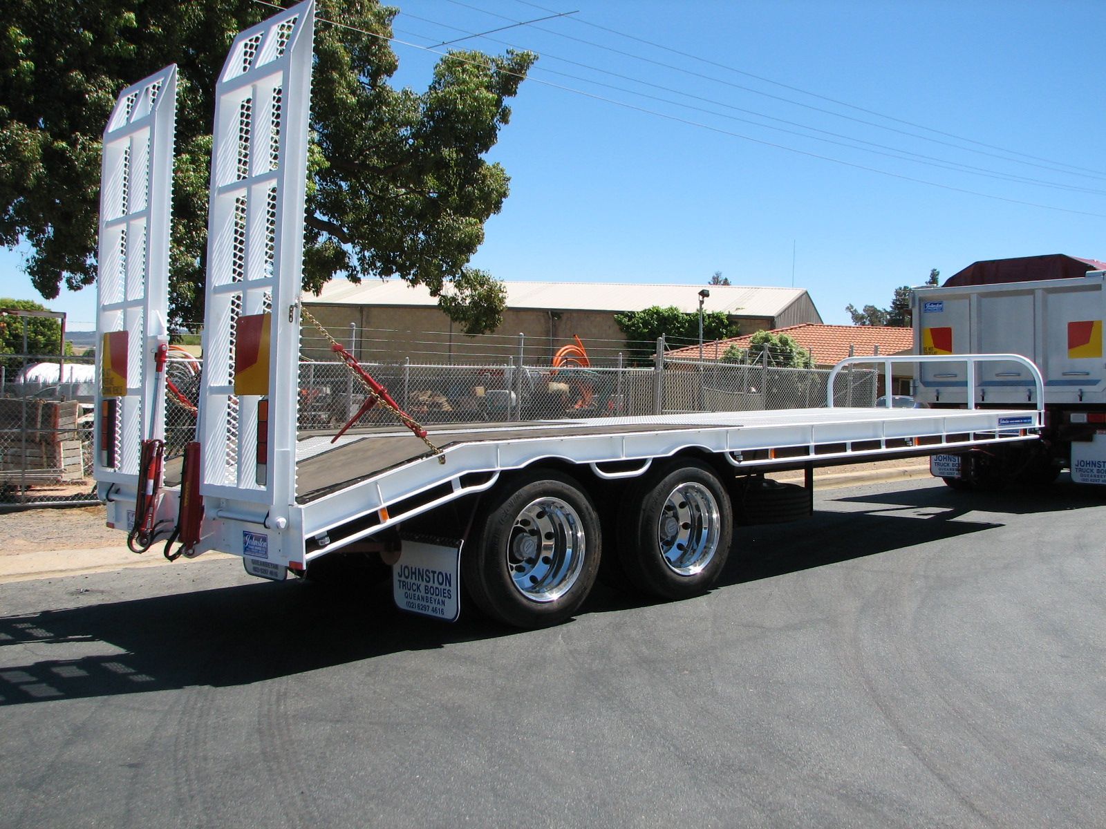 White Beavertail Side View — Queanbeyan, NSW — Johnston Truck Bodies Pty Ltd