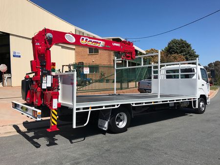 Tray Truck With Lifter — Queanbeyan, NSW — Johnston Truck Bodies Pty Ltd