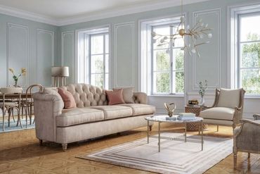 Classic style living room interior - 3d render