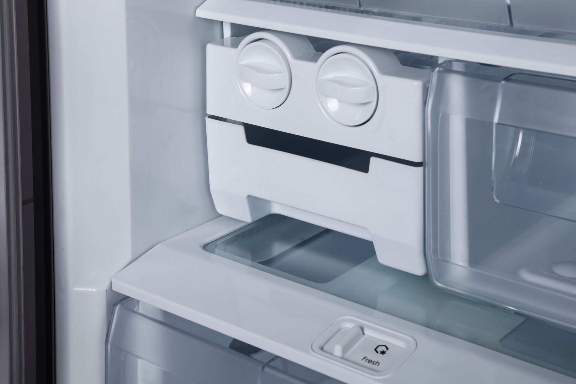 Closeup view of the home refrigerator.