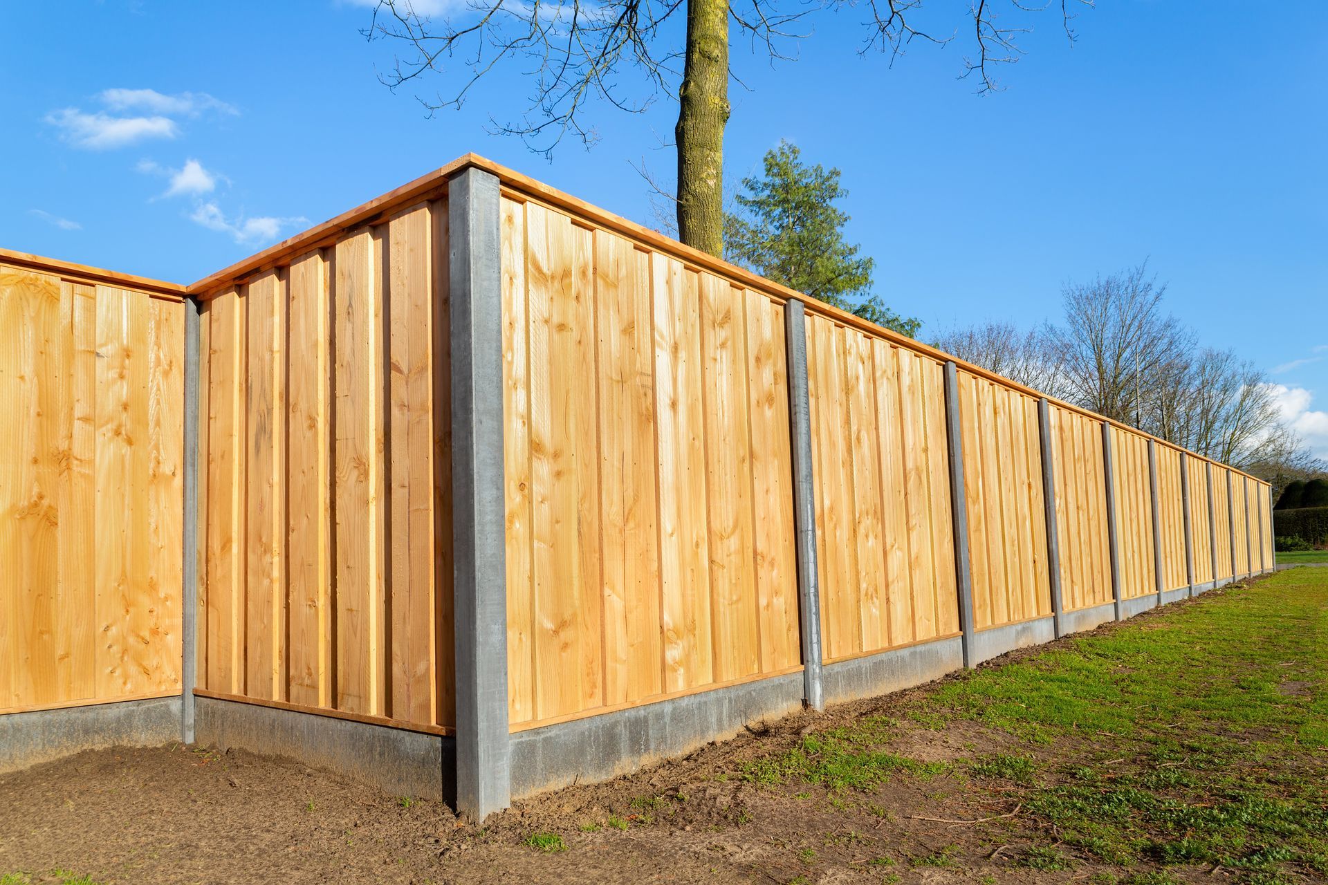 Clouse up of a wooden high-quality privacy fencing Clouse up of a wooden high-quality privacy fencing