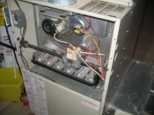 The inside of a furnace