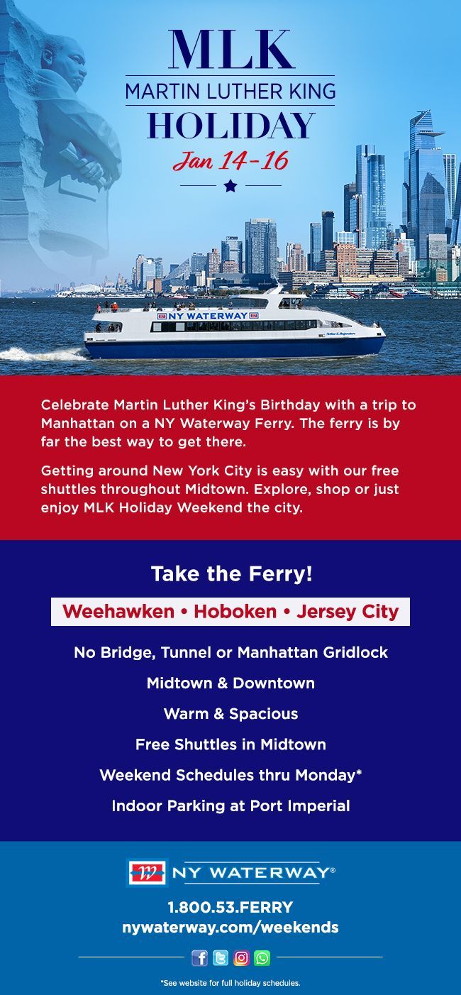 NY Waterway MLK Leisure Email
