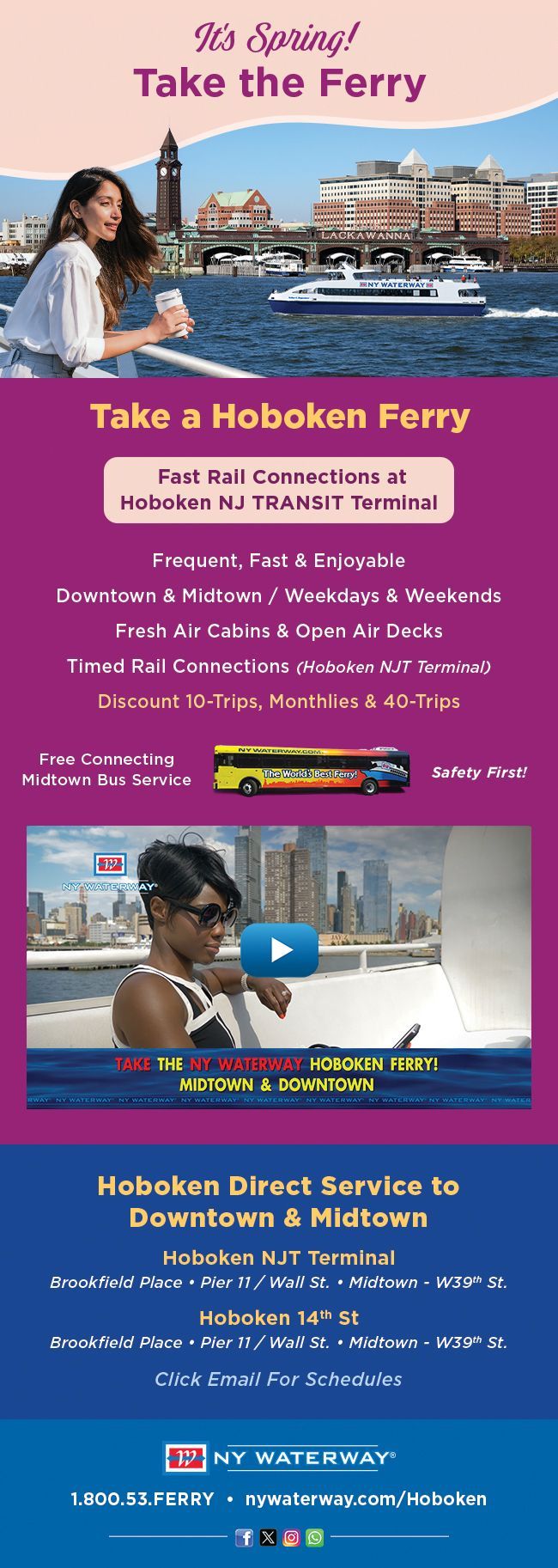 NY Waterway Spring Hoboken Commuter Email