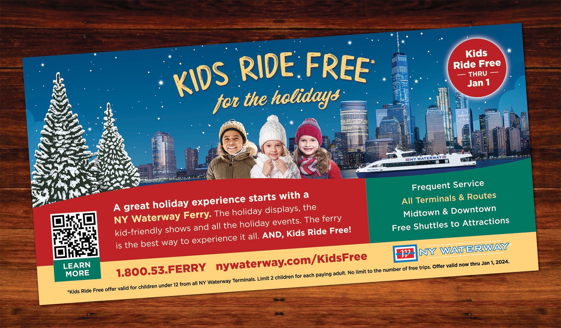 NY Waterway - Kids Ride Free Holiday Print Ad
