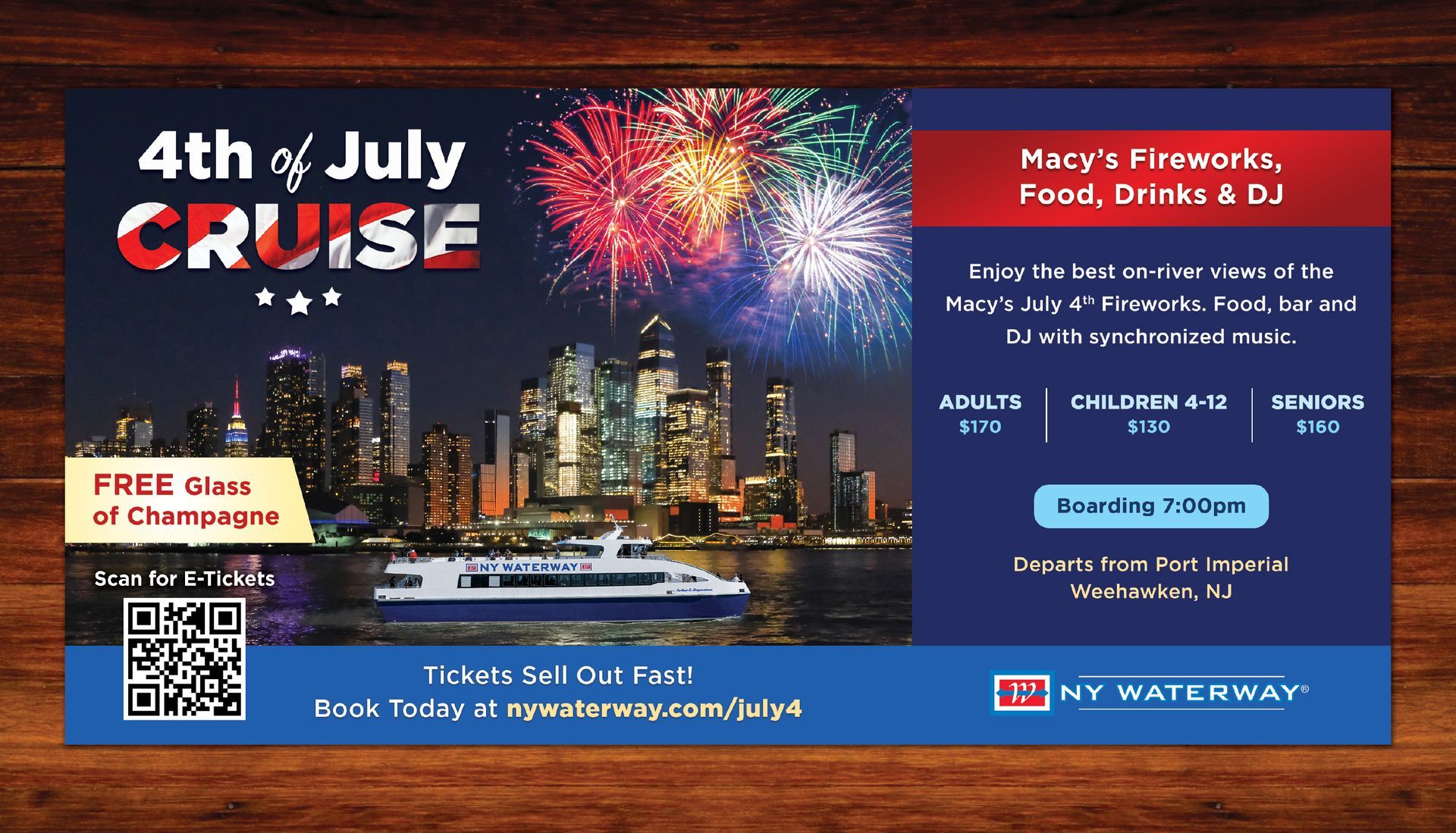 NY Waterway - July 4th Cruise Print Ad