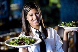 Woman with Plates of Salad, Catering Services in Bensalem, PA