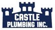 Blue logo of a castle with "CASTLE PLUMBING INC." in white text below.