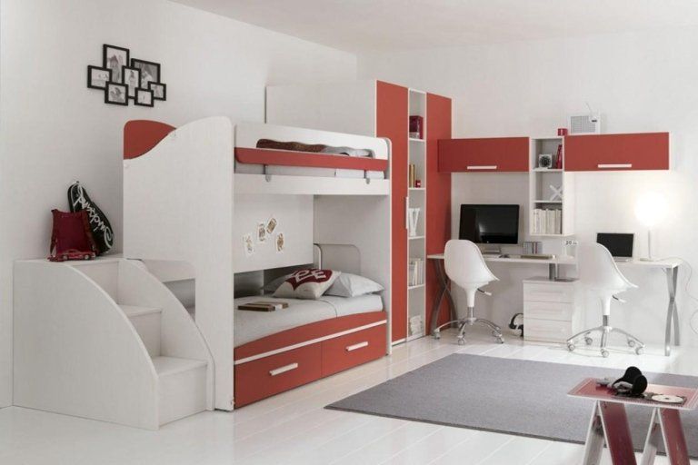 camera per bambini con letto a castello