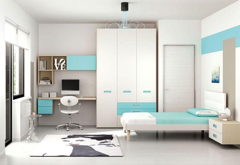 camera da letto con letto singolo e zona studio