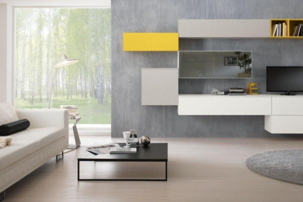 salotto con mobili e arredo moderno