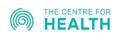 Logo for The Centre for Health. Features teal spiral icon and teal text on a white background.