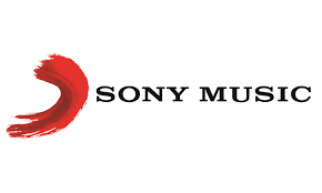 The sony music logo is a red brush stroke on a white background.