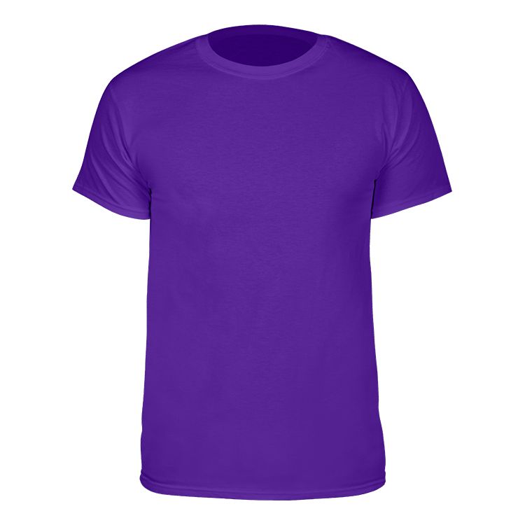 A simple, solid-colored purple short-sleeved crew neck t-shirt shown against a plain white background.