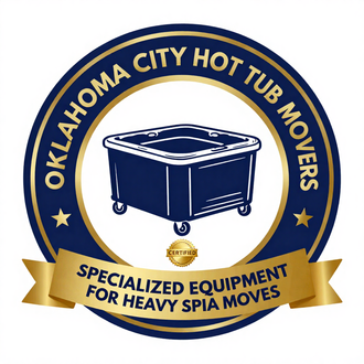 Hot tub movers transporting a spa across a backyard
