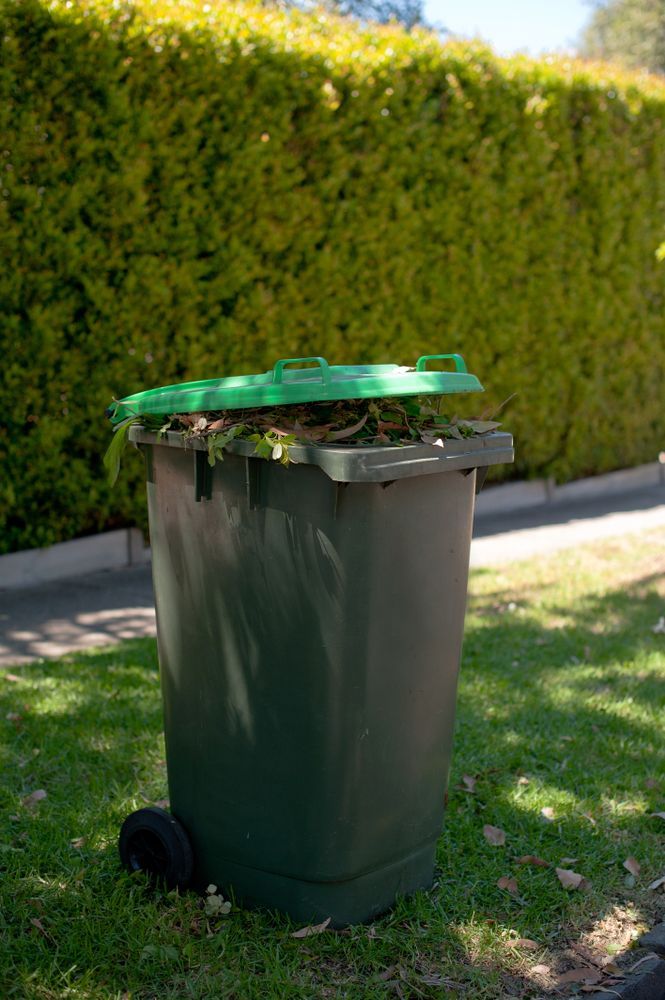 Green Trash Bin Overflowing With Yard Waste — All Suburbs Garden Bags in Yorkeys Knob, QLD