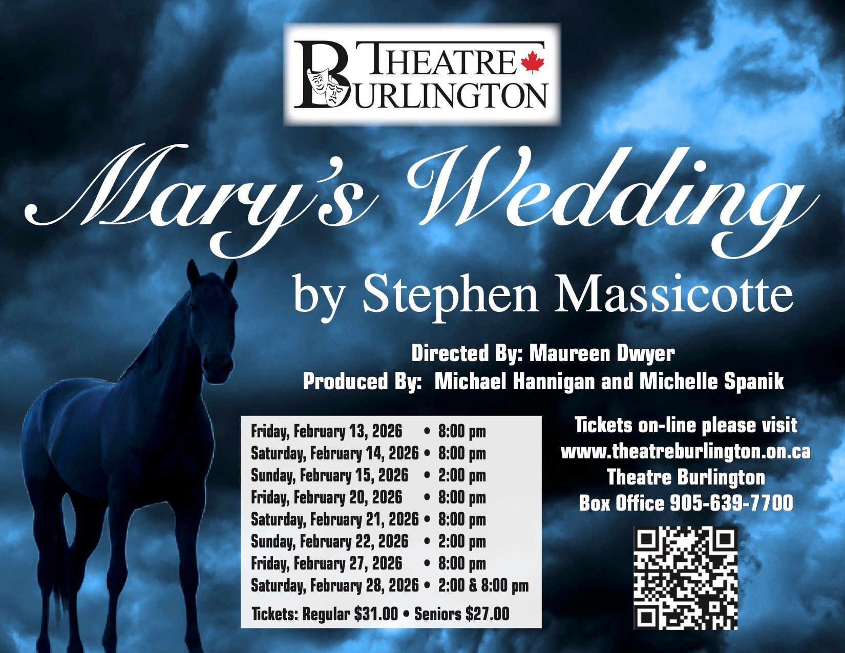 Man and woman on stage holding books, near wood columns. A lectern is in the background.