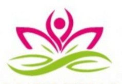 A pink and green lotus flower with a person in the middle.