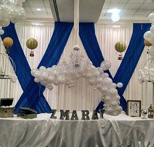 Up With Balloons — White And Blue Party in Wheaton, IL