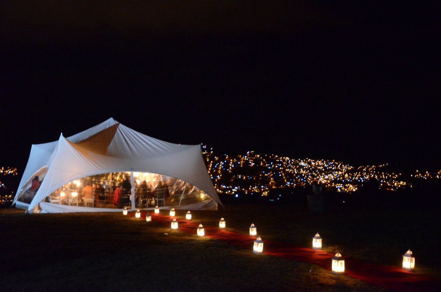Special dinner inside a tent in Cusco