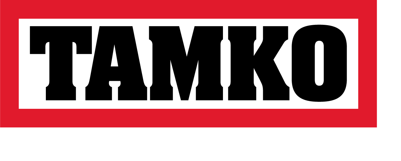 The logo for tamko building products llc is red and black.