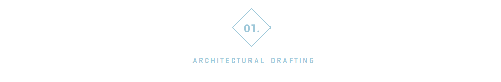 01. logo with architectural drafting under
