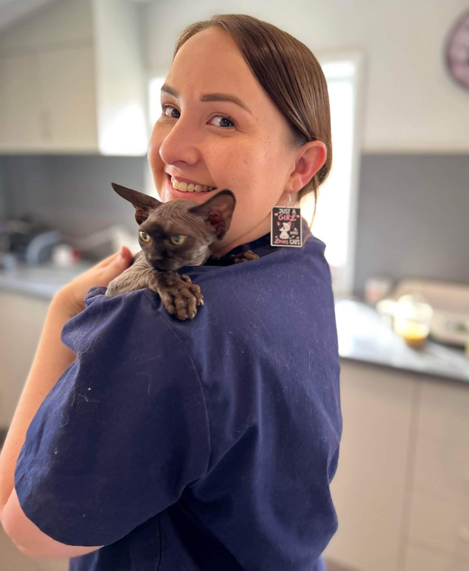 Catherine Ireland with a Kitten — Townsville, QLD — Tropical Queensland Cat Clinic