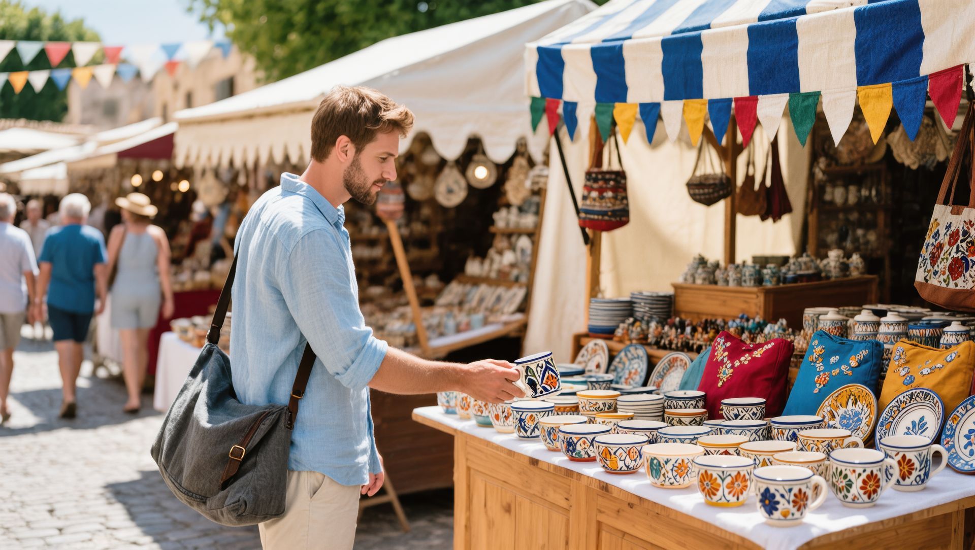 Artisan Market in Ashland, Oregon, with local vendors and handmade goods.