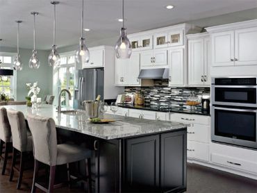 Black and White Themed Kitchen — Richmond, VA — Brookstone Kitchens And Baths