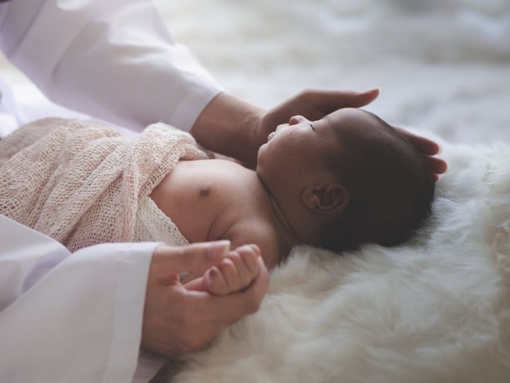Doctor Examining a Newborn Baby — Milton, DE — Scott Pediatrics