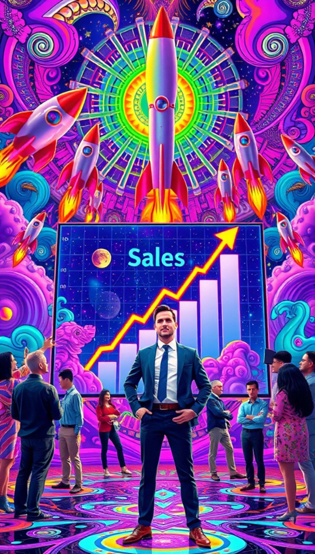 A man in a suit and tie is standing in front of a crowd of people.