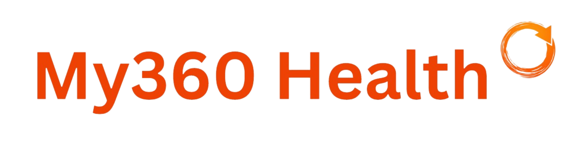 The logo for my360 health is orange and white