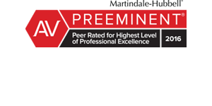 A logo that says av preeminent peer rated for highest level of professional excellence