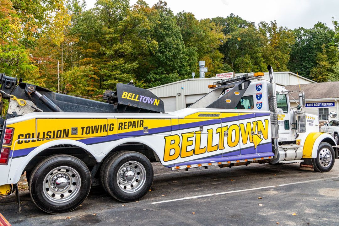 Our tow truck at Belltown Motors in East Hampton, CT