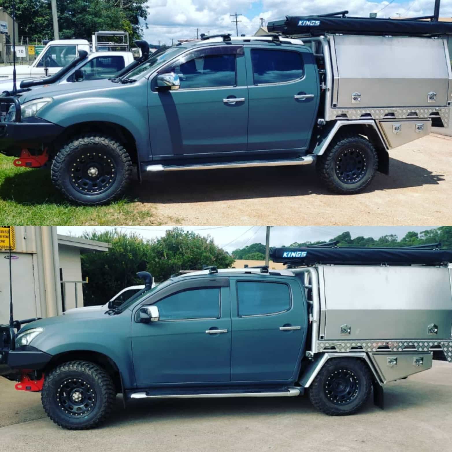 Gray Pickup Truck With Black Wheels and a Silver Utility Bed — Boycey's Custom Engineering in Atherton, QLD
