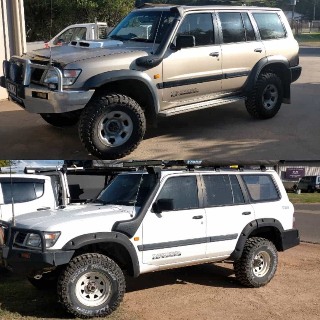 Two Modified Nissan Patrol Suvs: Gold and White — Boycey's Custom Engineering in Atherton, QLD