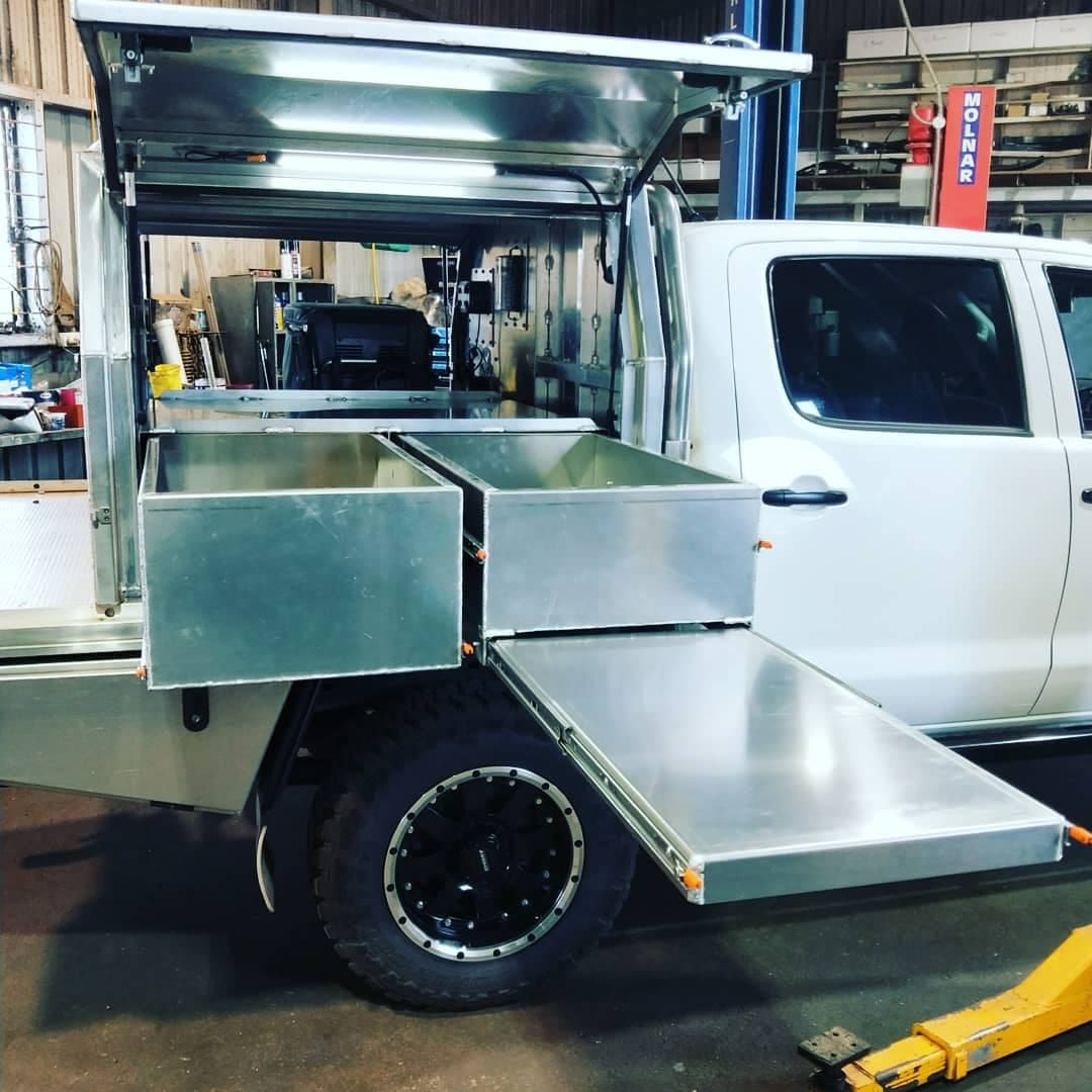 White Truck With a Custom Metal Utility Box — Boycey's Custom Engineering in Atherton, QLD