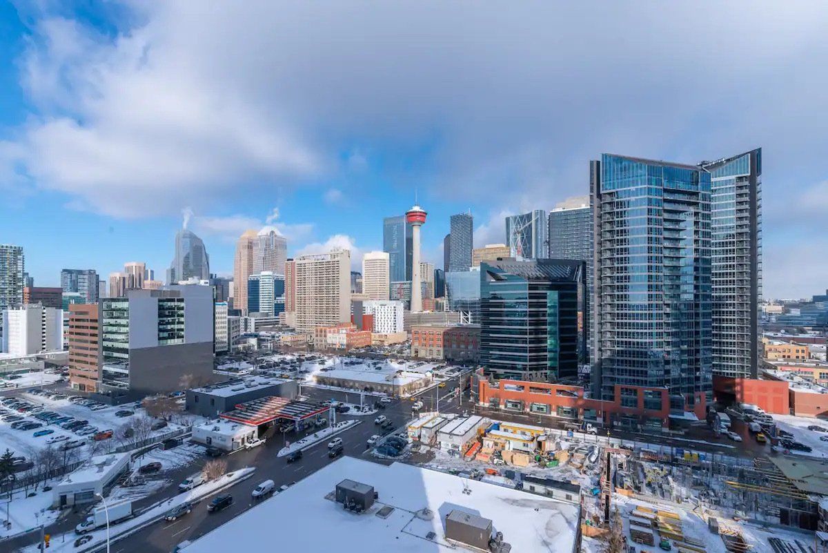 View North West into downtown Calgary from Nuera furnished suite