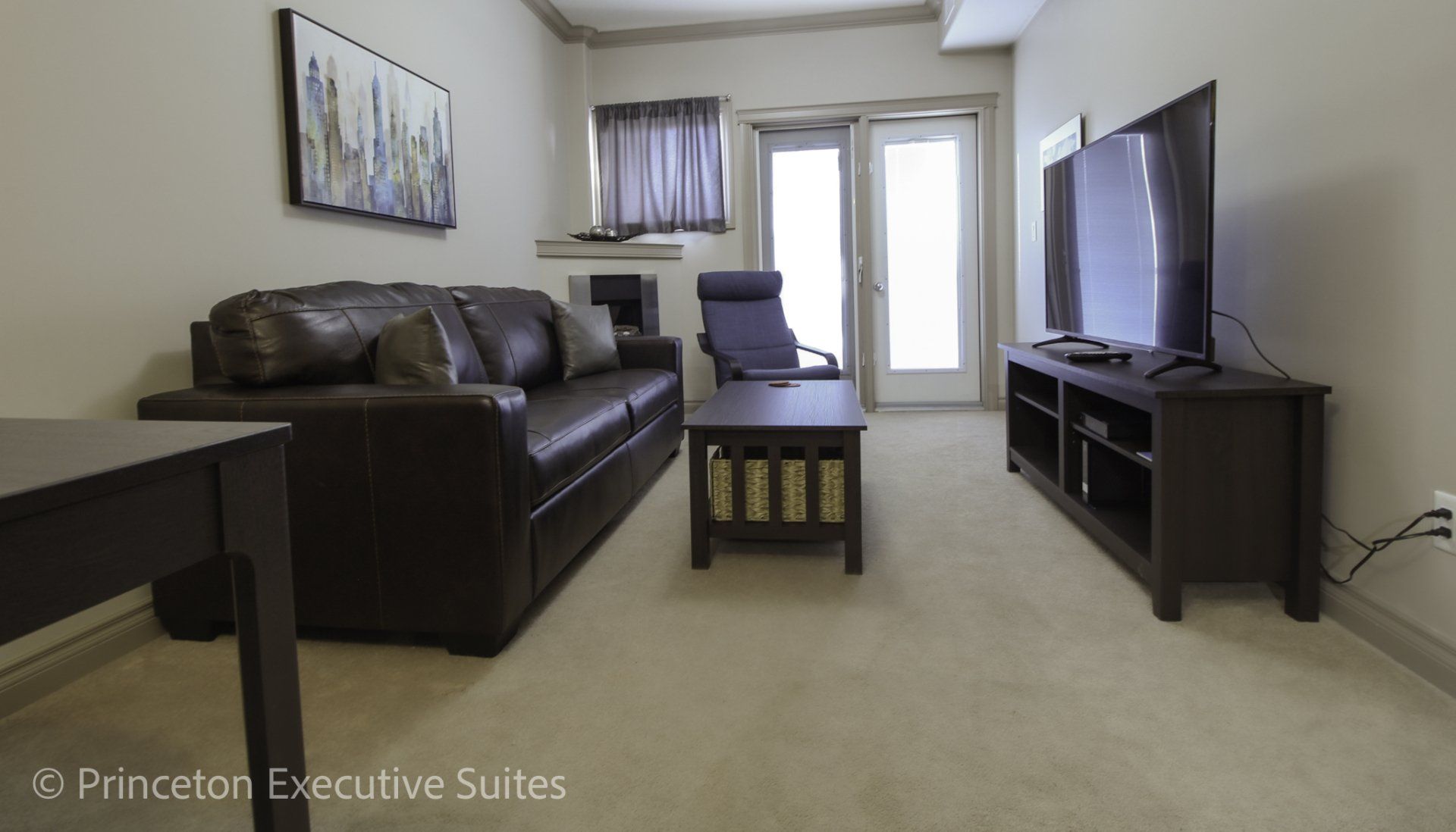 Living room of Edmonton furnished apartment
