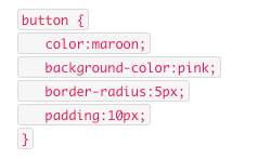 Example of CSS code design for a button