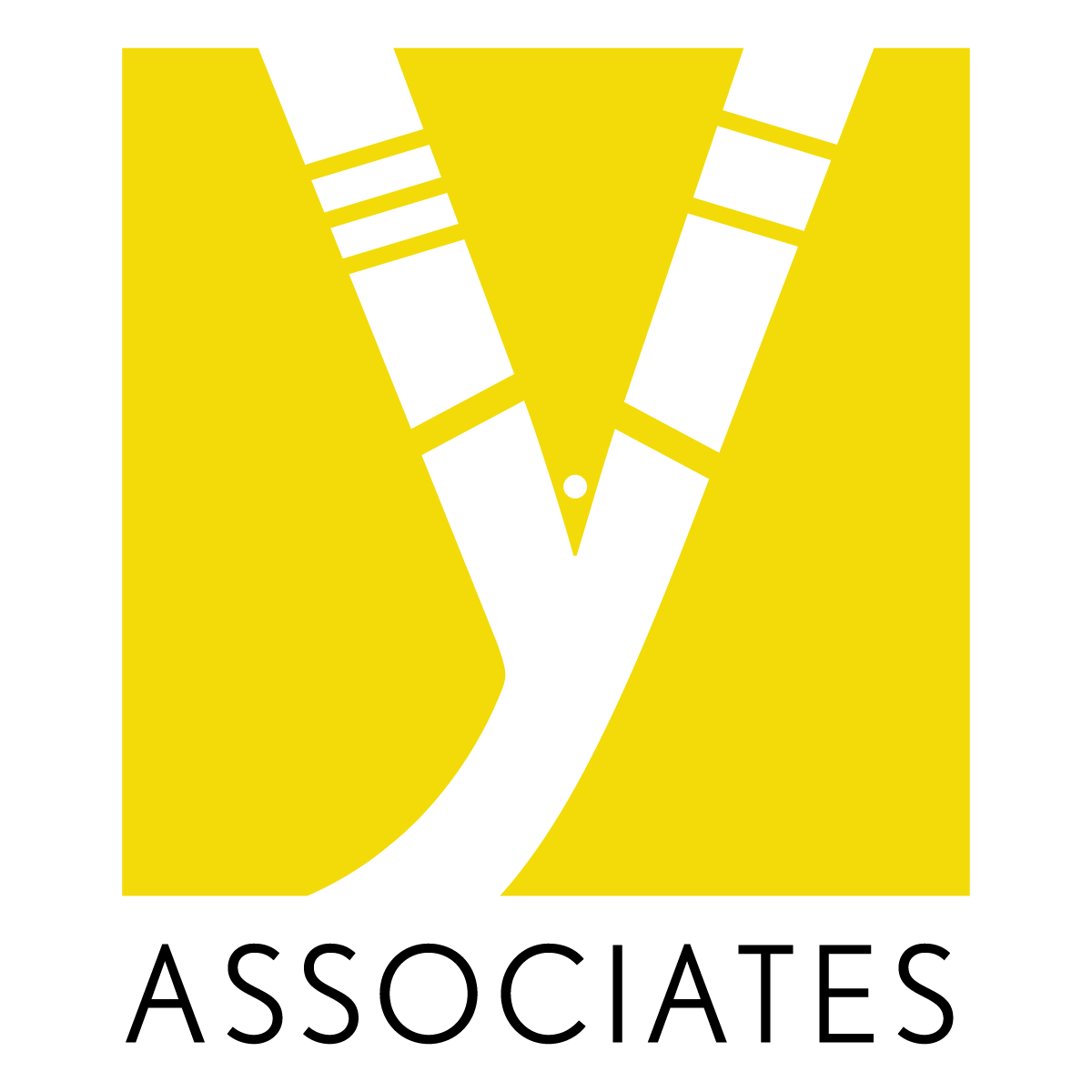 A yellow logo for associates with a white letter y
