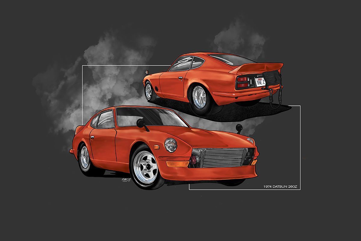 Orange Car Art — Payson, UT — Ritch Designs