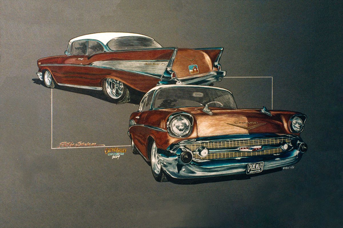 Orange Vintage Car Art — Payson, UT — Ritch Designs