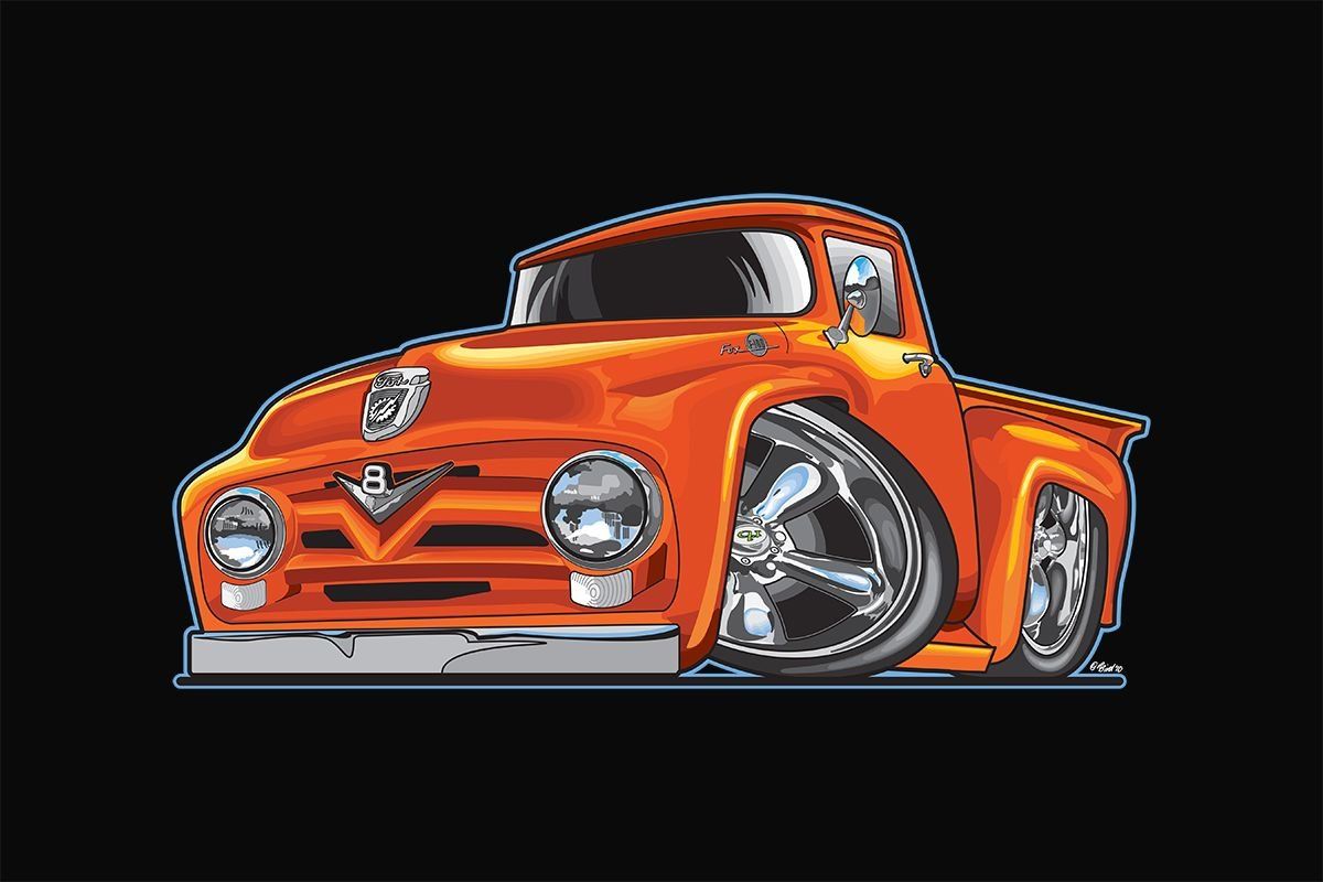 Vintage Car Pick Up Illustration — Payson, UT — Ritch Designs