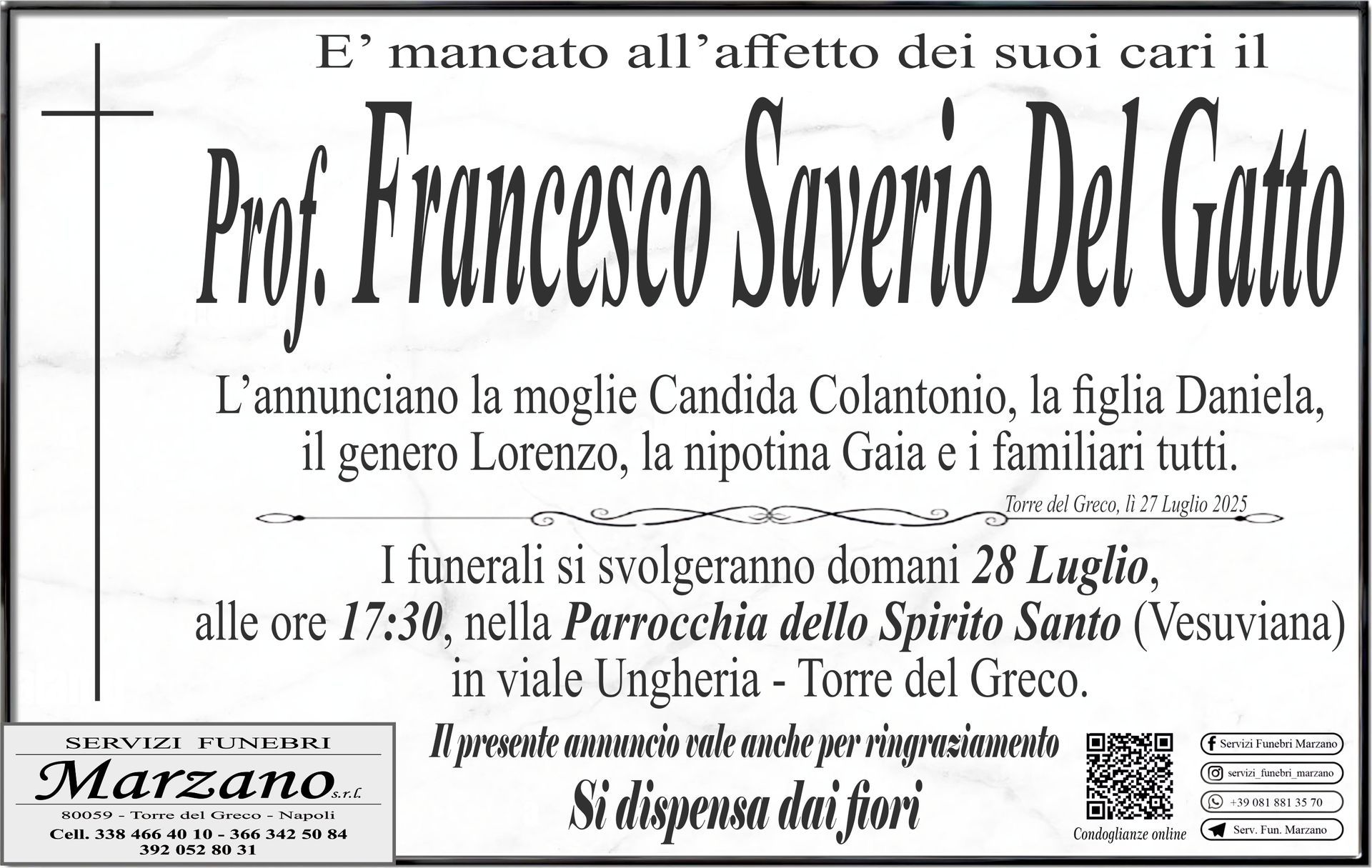 Prof. Francesco Saverio Del Gatto