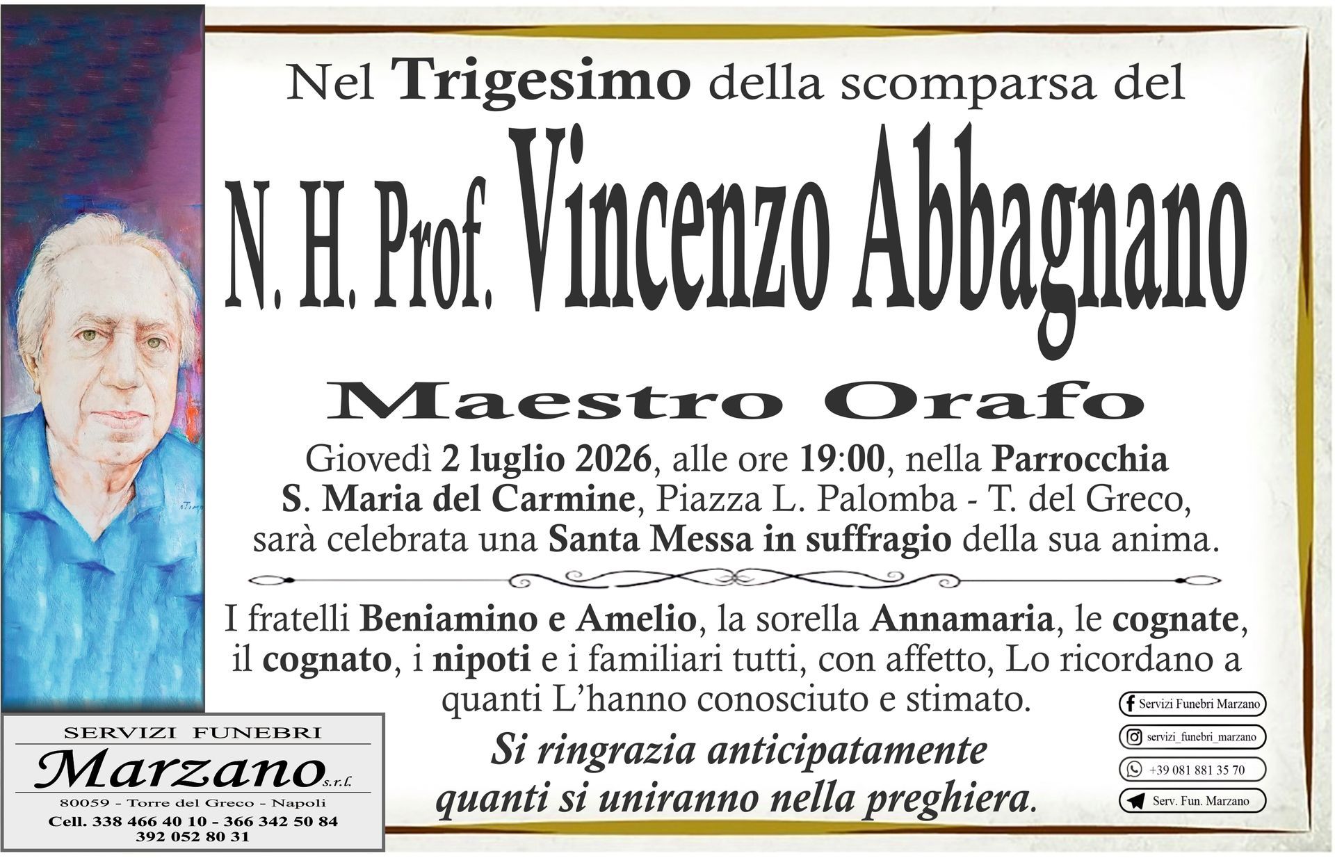 N. H. Prof. Vincenzo Abbagnano