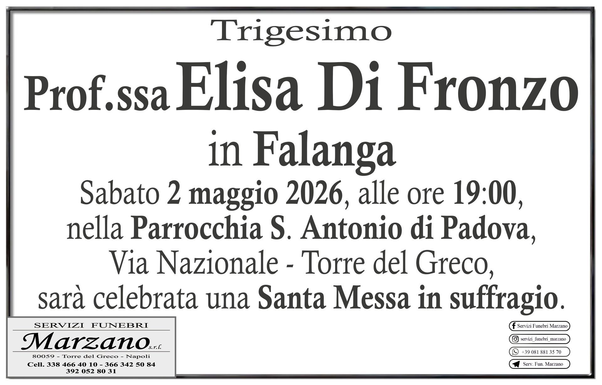 Prof.ssa Elisa Di Fronzo