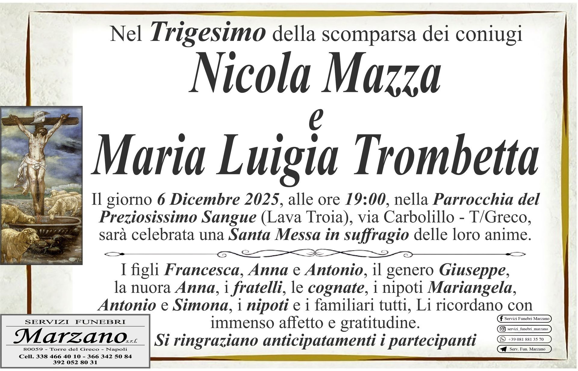 Nicola Mazza e Maria Luigia Trombetta
