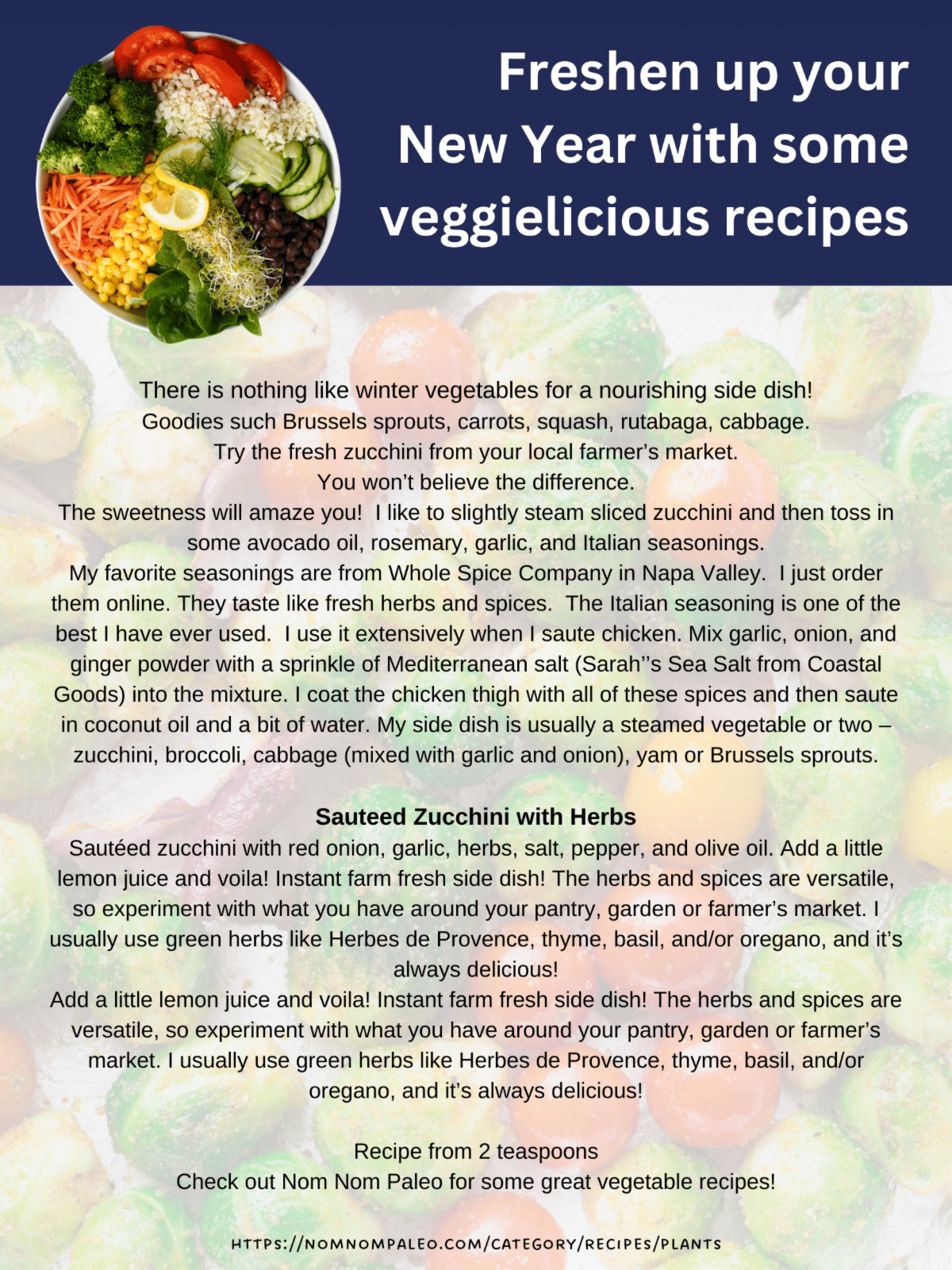 Vegetable Recipes — Fair Oaks, CA — Universal Wellness Associates